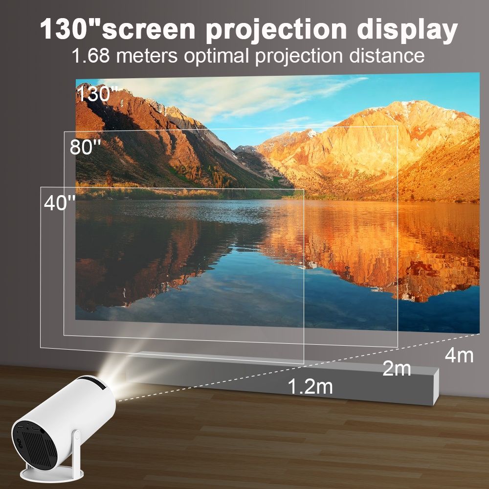 Nowy Mobilny projektor filmowy z androidem/ WI-FI/ BLUETOOTH/ HDMI/USB
