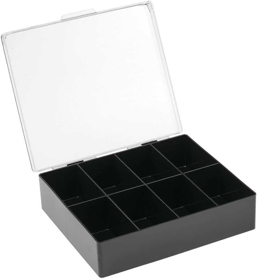 Organizer Pudełko do przechowywania z 8 przegródkami Czarne - mDesign