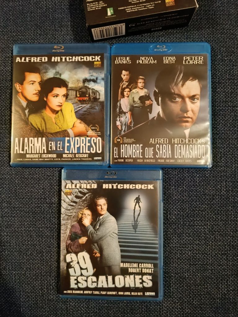 Coleção 3 filmes de Alfred Hitchcock em Blu Ray (portes grátis)