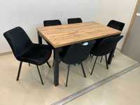 (149) Stół rozkładany + 6 krzeseł, loft, nowy 1600 zł