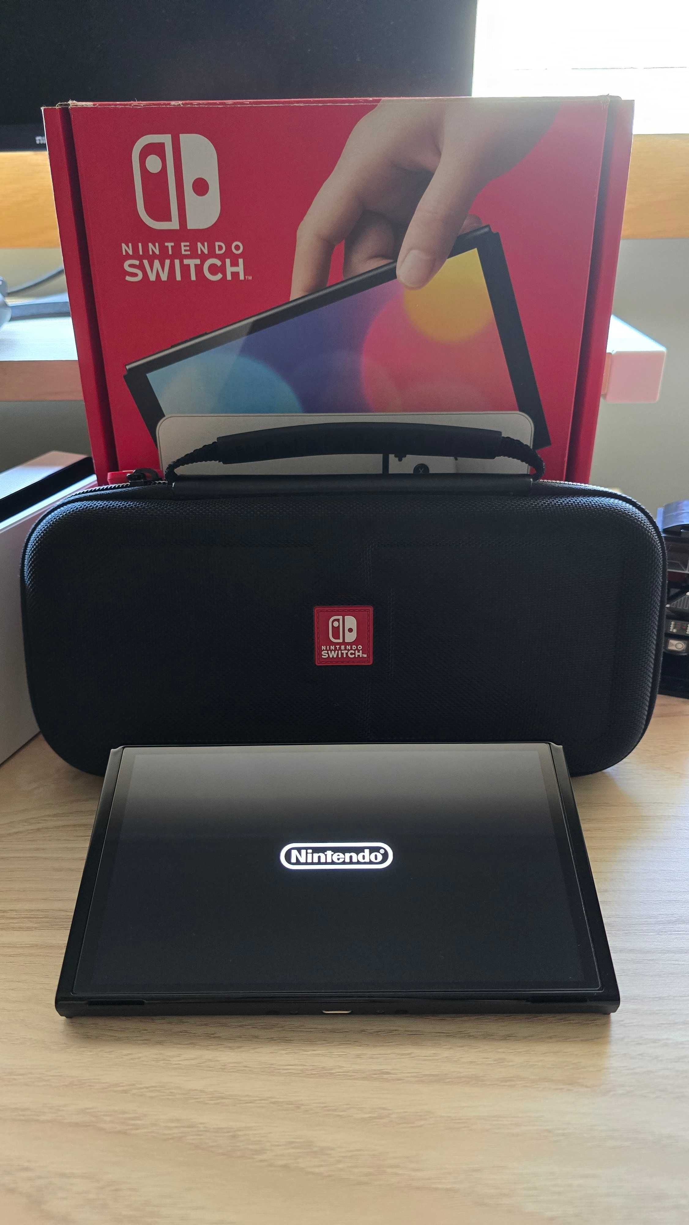 Nintendo Switch OLED + Case + MicroSD 128gb - Perfeito estado