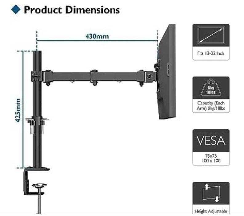 Suporte para monitor ou TV, de 13 a 32 " - Novo na embalagem original