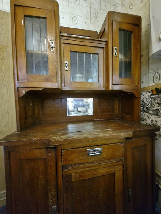 Сервант, шафа антикварна, буфет ретро, старовинна, вінтаж, з натуральн