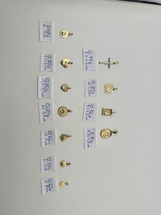 Złota zawieszka medalik matka boska aniołek maryjka krzyż