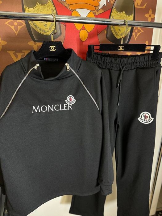 РАСПРОДАЖА -40%! Женский спортивный костюм MONCLER черный весна/осень