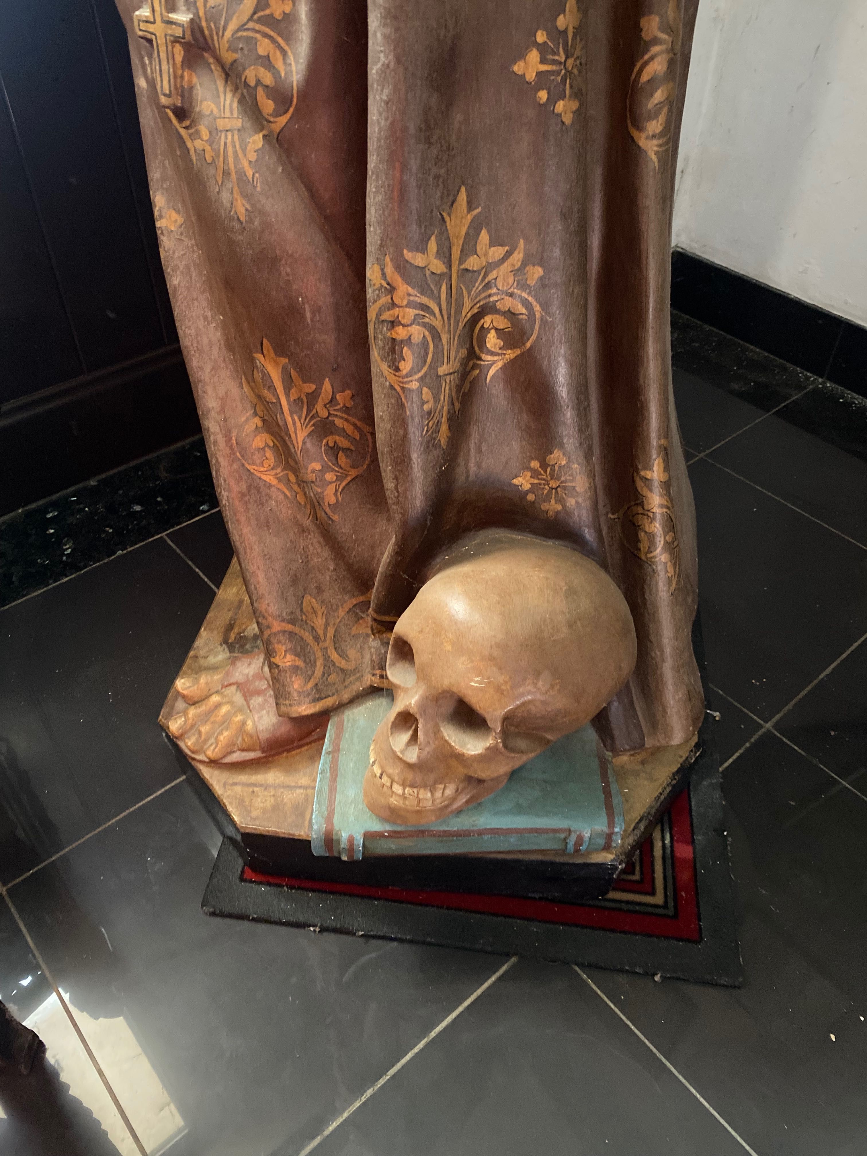 São Francisco de Assis Terracota  XIX 167 cm Arte Sácra