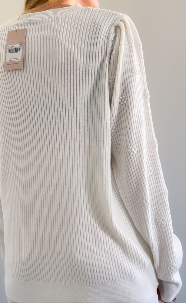 Sweter biały plus size 50 48 nowy z metką