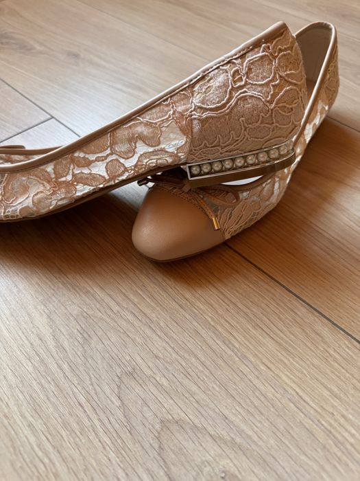 Шикарні шкіряні з кружевов балетки Karl Lagerfeld