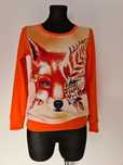 Bluza dresowa damska z panelem lisa, lis, bluzka s/m