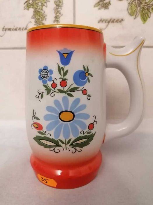 Stary sygnowany porcelanowy kufel Lubiana