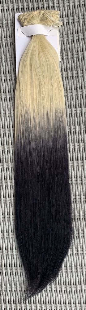 Włosy doczepiane, blond / czarny / ombre / clip in ( 233 )