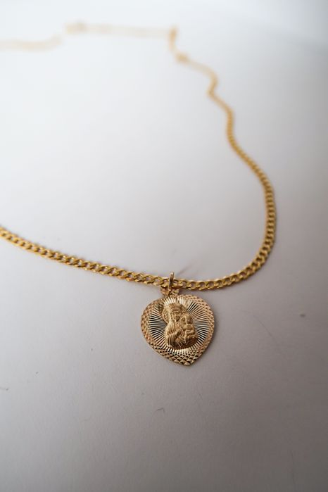 Zestaw - Łańcuszek 50cm + Medalik Bozia | Komunia | Próba złota 585