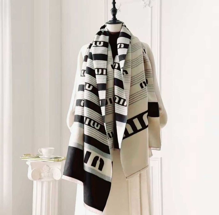 Szalik dwustronny zimowy kaszmirowy