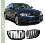 Grelas para BMW Série 1 E81 E82 E87 E88 Grade Dupla Preta Brilhante