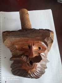 Figurka głowy drewniana