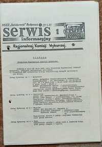 Serwis informacyjny NSZZ Solidarność Bydgoszcz Nr 1 z 1981 roku