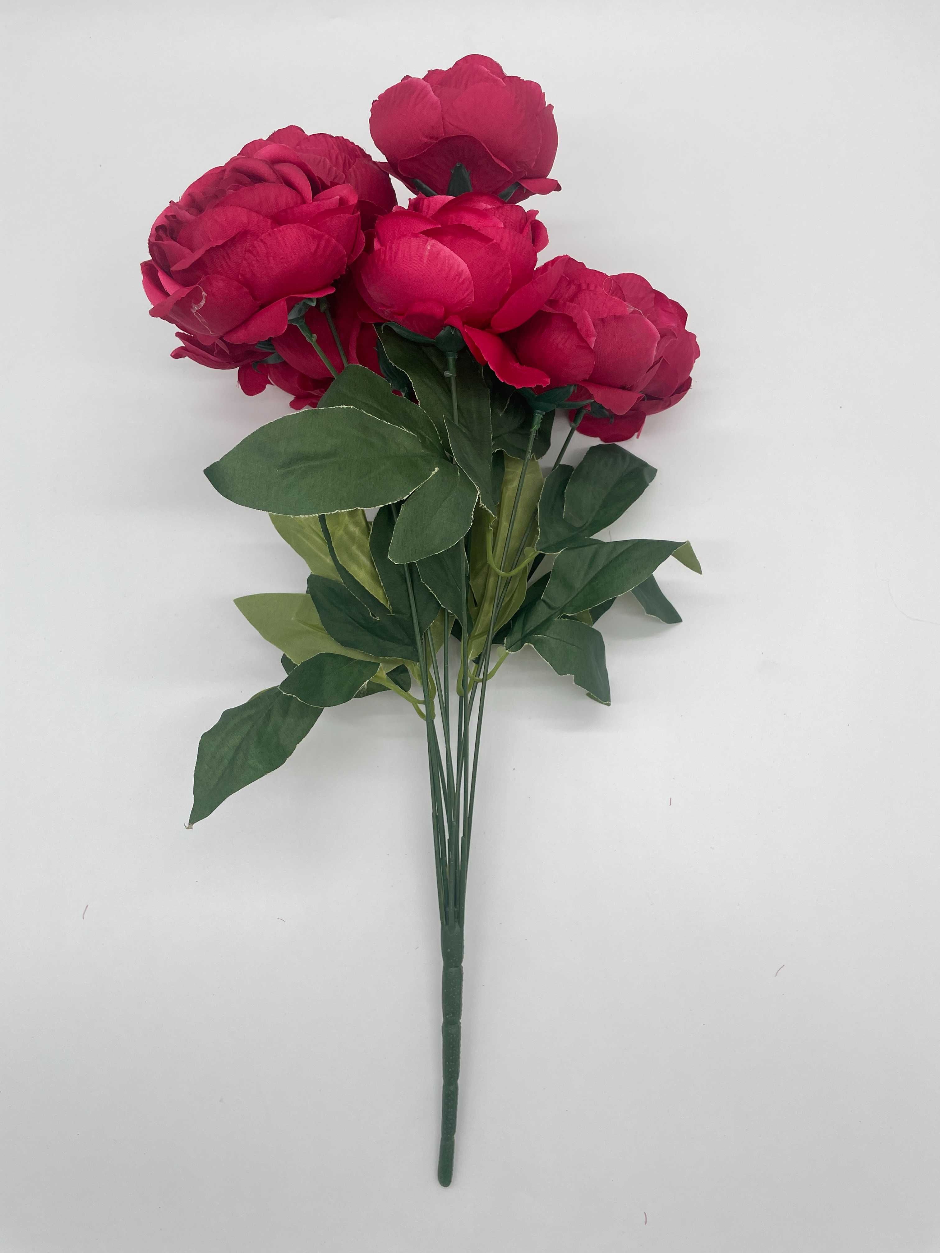 Bukiet Kwiatów Peonia Piwonia Duży Do Wazonu Ciemny Róż 50CM