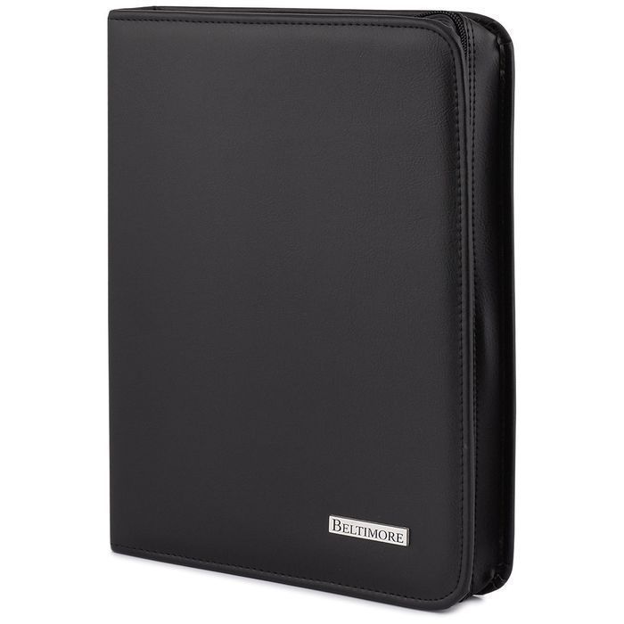 Czarny luksusowy męski biwuar aktówka teczka organizer handlowca I58