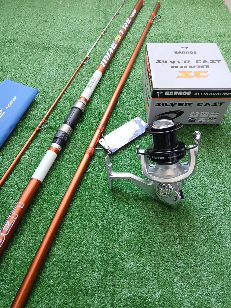 Cana pesca surfcasting com carreto Barros