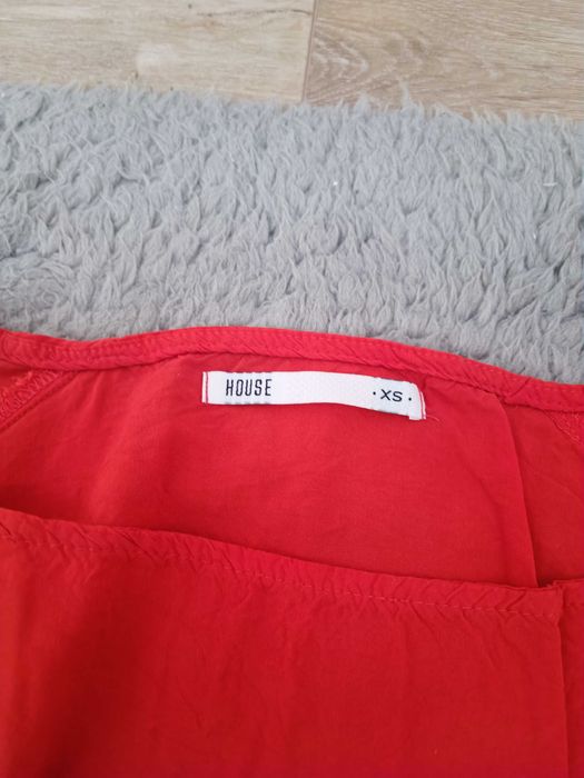 Bluzka damska T-Shirt satynowy pomarańczowy r XS