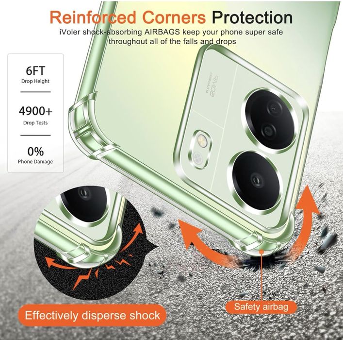 ivoler capa 4 em 1 para Xiaomi Resmi 13C poco c65 com 3 peças