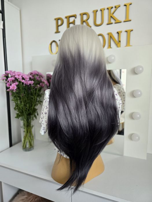 Peruka bież z ciemno szarym dołem