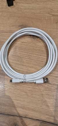 Kabel USB - microUSB 3m biały