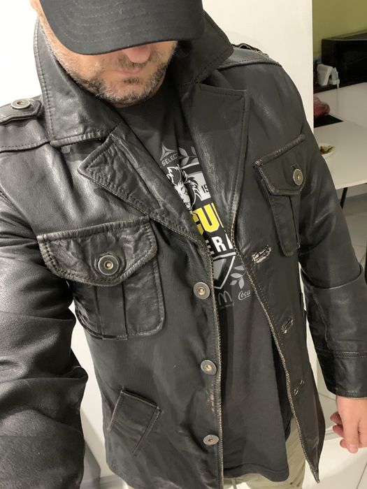 Кожаная куртка пиджак Jack & Jones