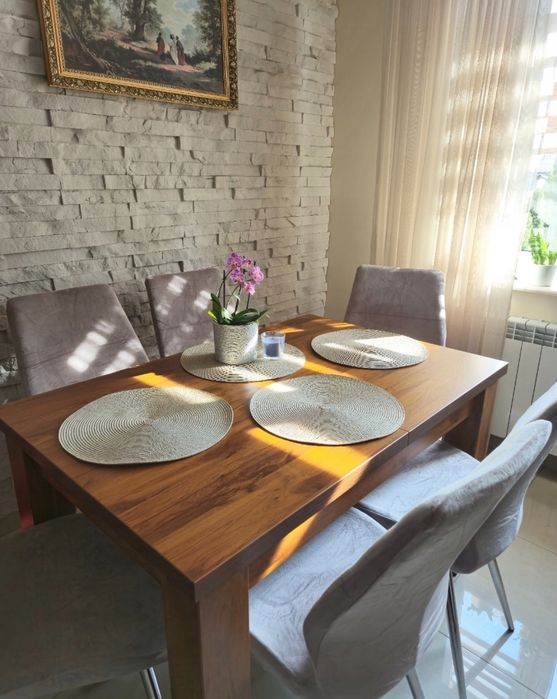 4 nowe pokrowce na krzesła elastyczne uniwersalne kremowe plamoodporne