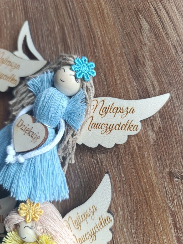 Podziękowania dzień nauczyciela zakończenie roku magnesy aniołki