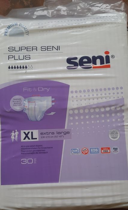 Pieluchomajtki dla dorosłych SENI XL 30szt, 2 paczki dostępne