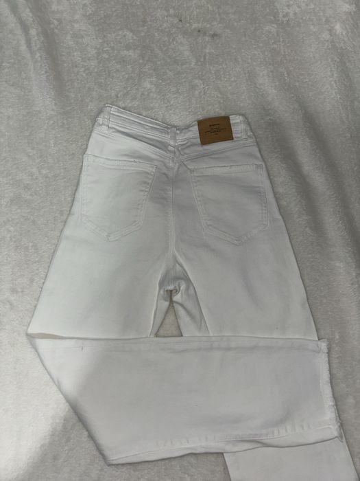 Calças de Ganga Brancas Stradivarius 36