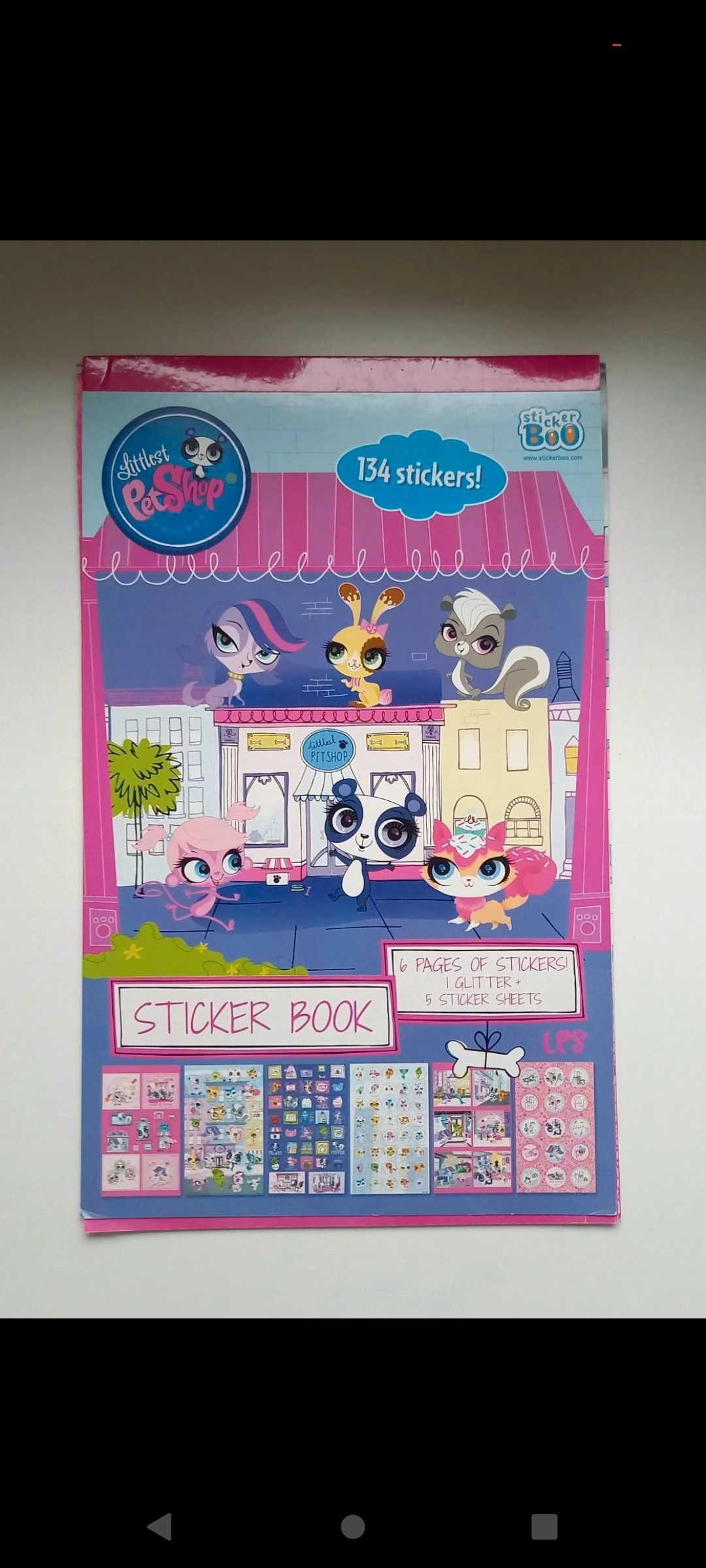 Zestaw 7 oryginalnych figurek Littlest Pet Shop + 134 sztuki naklejek