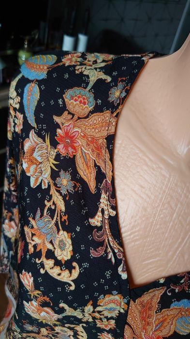 Desigual bluzka damska M kolorowa letnia nietoperz wzorzysta wiskoza