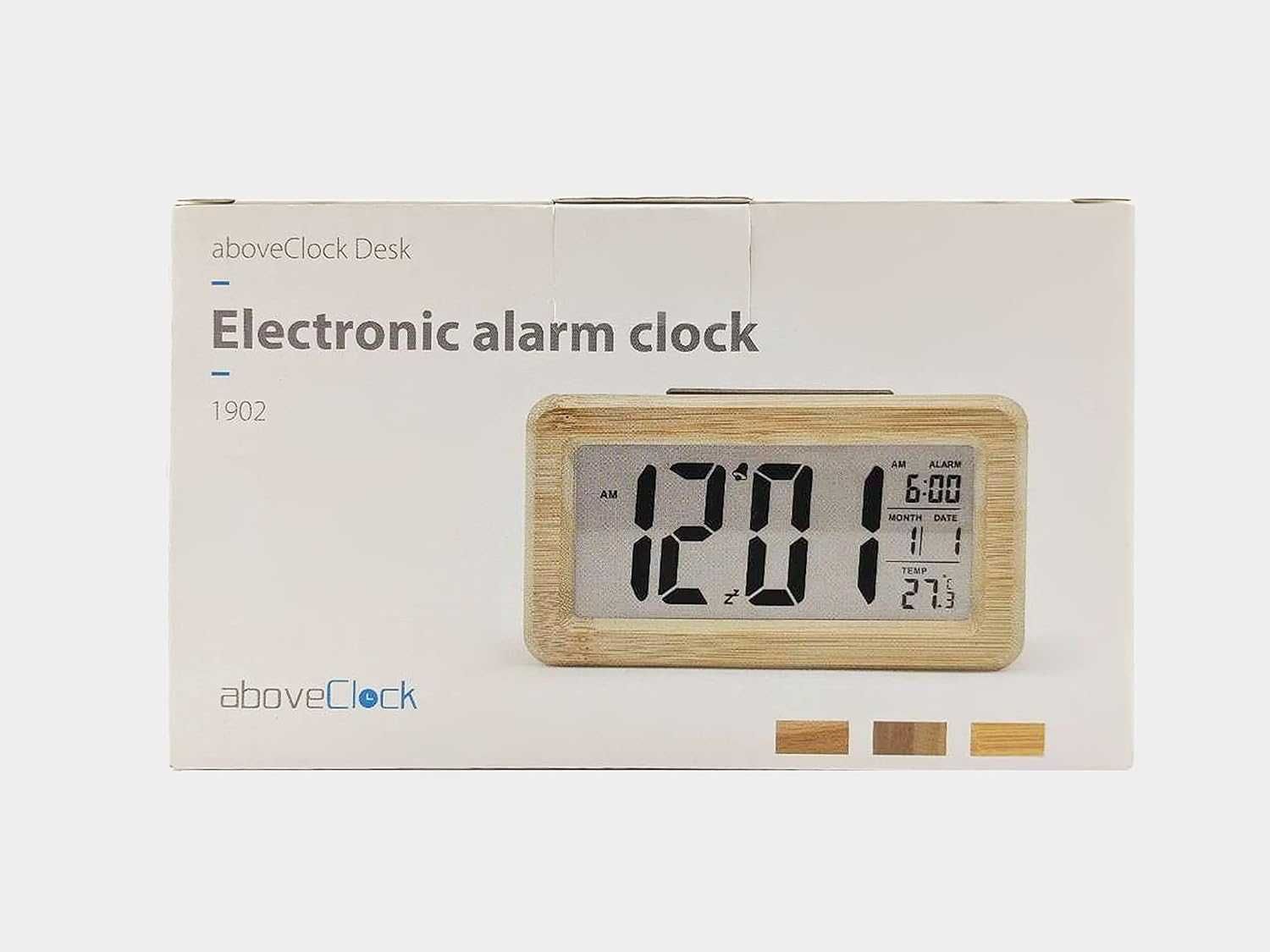 aboveClock cyfrowy budzik z drewna