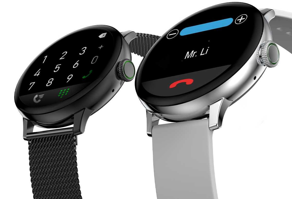Zegarek DAMSKI smartwatch ROZMOWY SMS zdrowie PL menu 2 paski srebrny