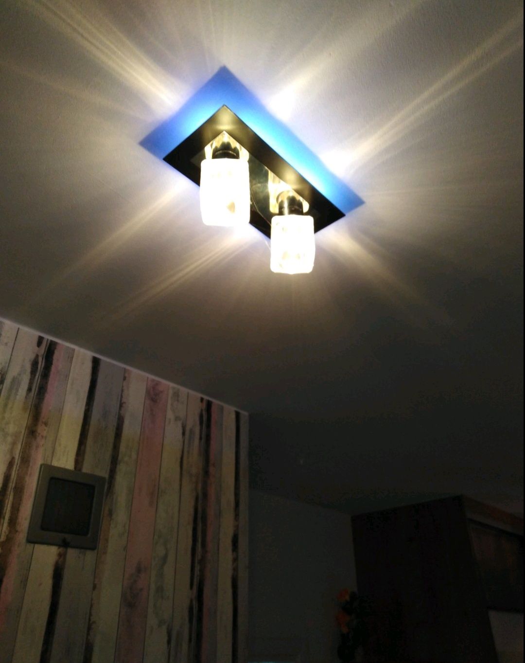Lampy szklane z ledami  3 sztuki