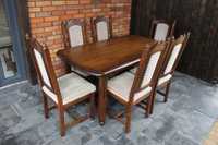 Stół dębowy + 6 krzeseł / meble holenderskie