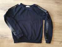 Czarna bluza H&M cekiny 146