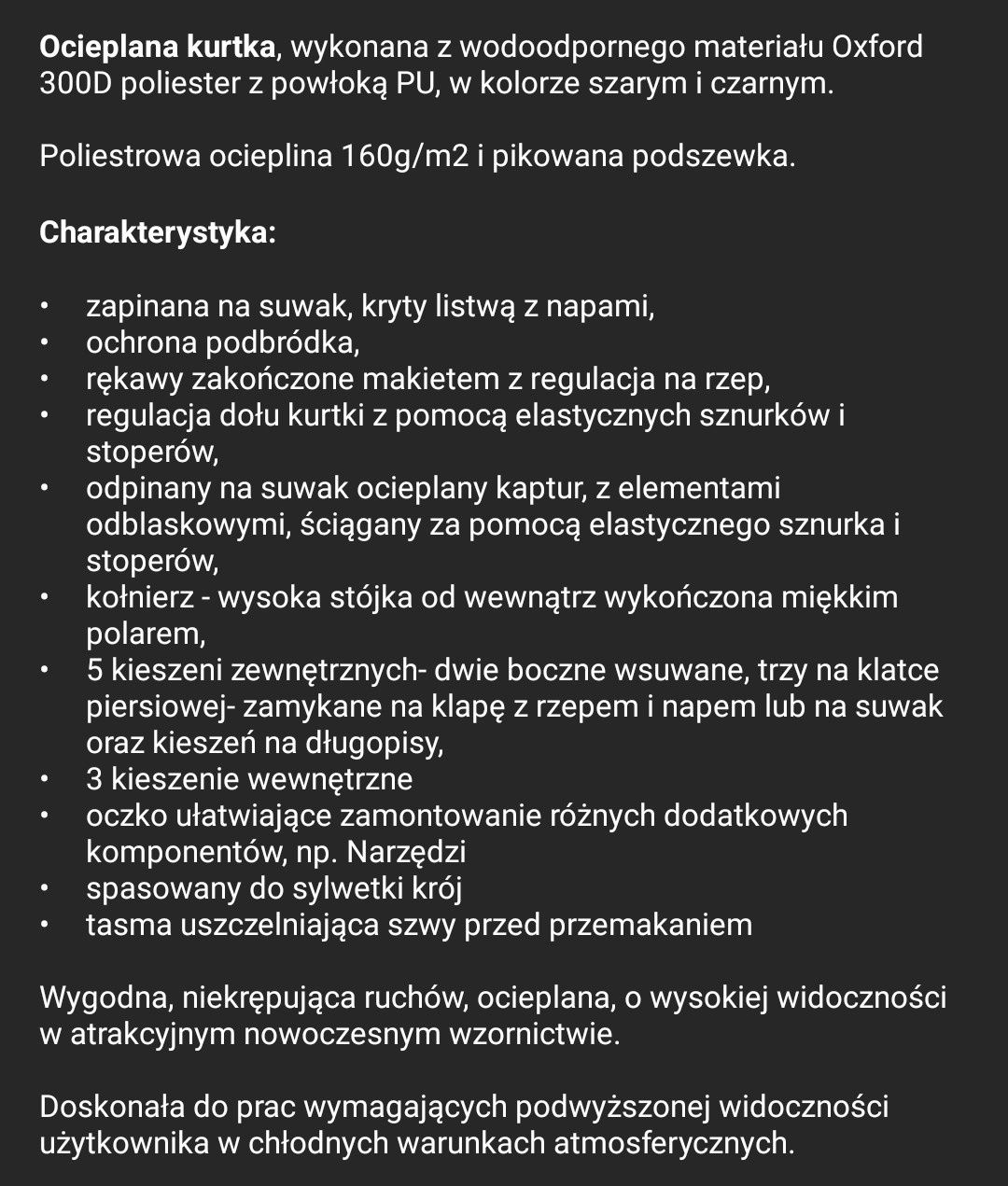 Robocza Kurtka ochronna męska L