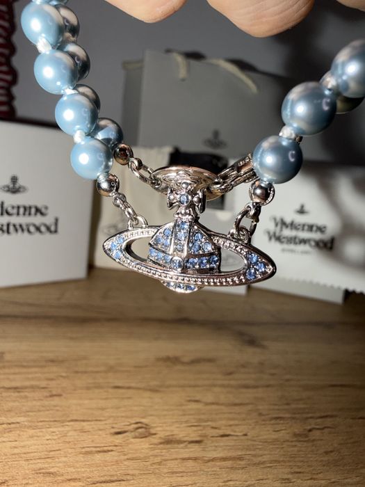 Naszyjnik Niebieski Vivienne Westwood Perły Blue Pearl