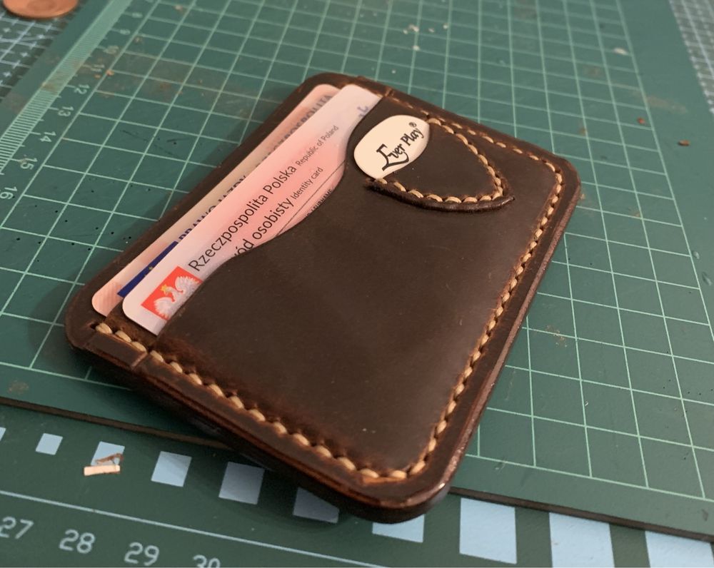 Card Holder/Portfel skórzany Ręcznie robiony