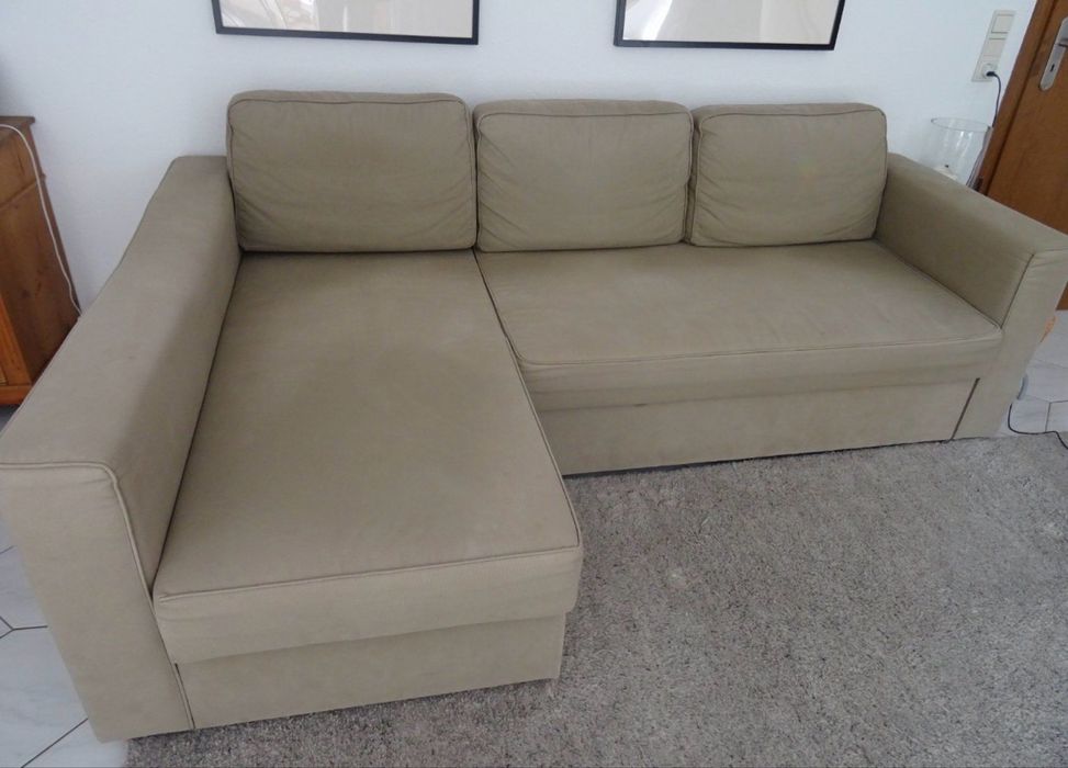 Fajny narożnik Ikea Manstad funkcja spania sofa pojemnik na pościel