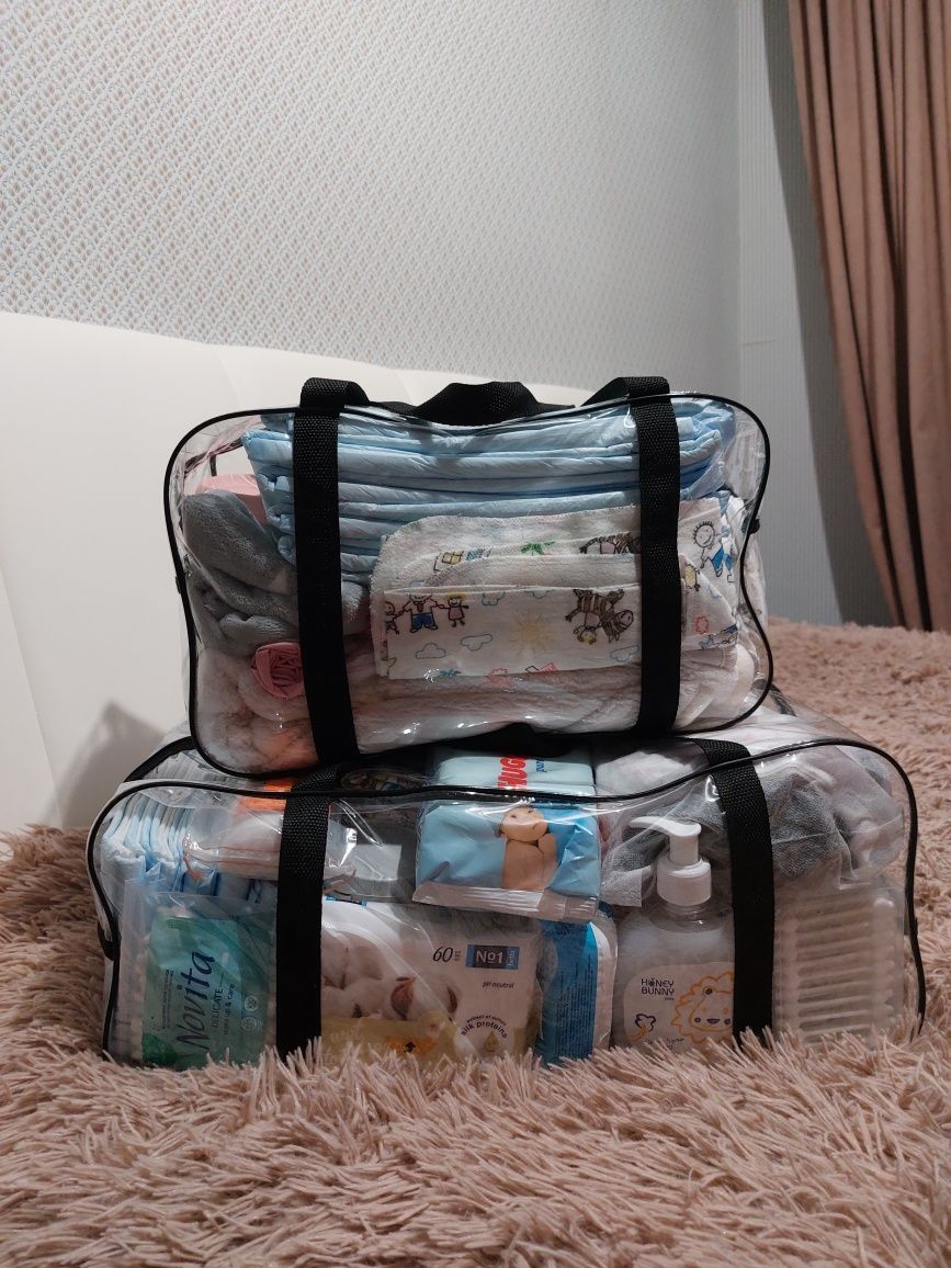 Прозорі сумки в пологовий, сумки в роддом , прозрачние сумки