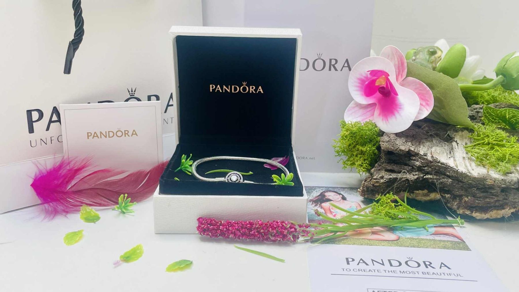 Promocja srebrna bransoletka Pandora moments 17cm do Pandora charms