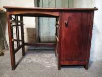Stare dębowe biurko PRL