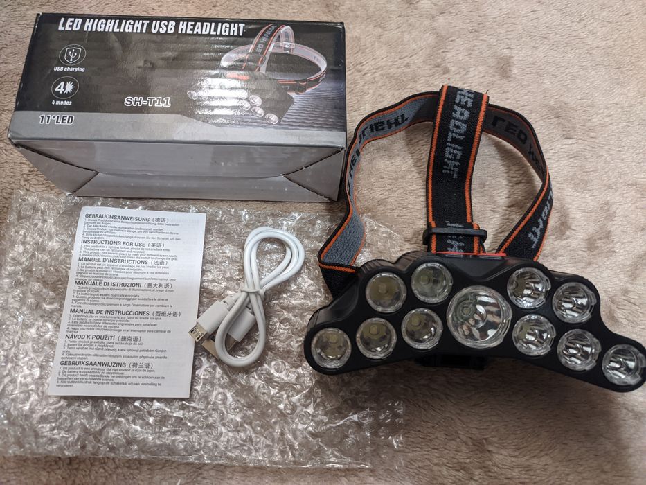 Налобный фонарик с USB