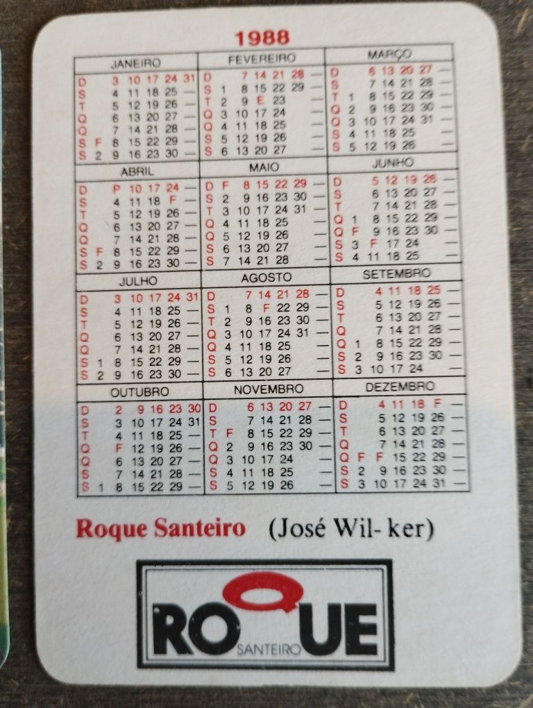 Calendários de bolso Roque Santeiro