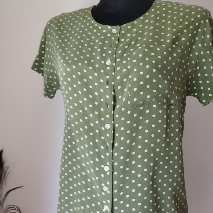 Jedwabna bluzka w groszki