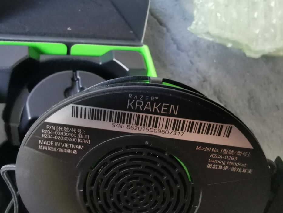 Nowe Słuchawki przewodowe Razer Kraken bez poduszek minijack